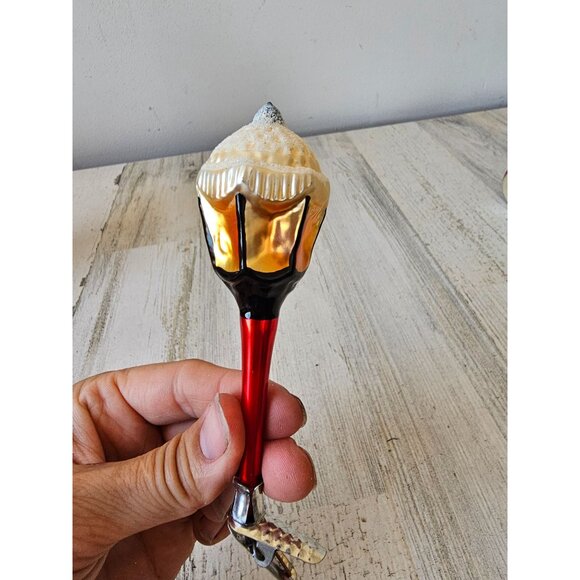 Vintage inge glas lamp post glass lantern clip light ornament Xmas tree - Picture 5 of 9